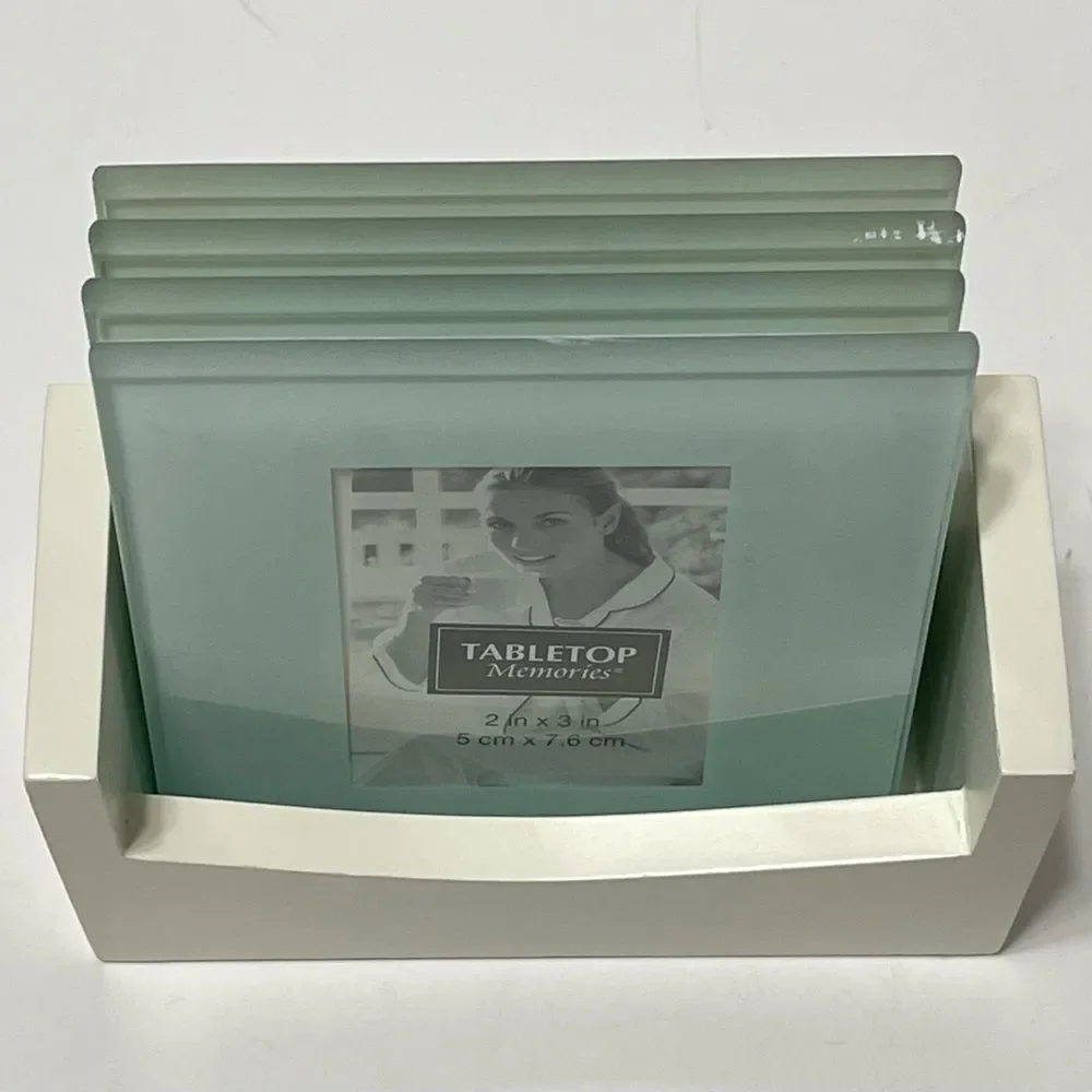 Tabletop Memories Glass Photo Coasters Holds 2